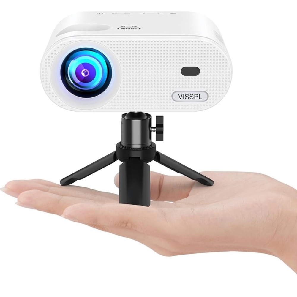 Used Only Once White Mini Projector with Tripod
